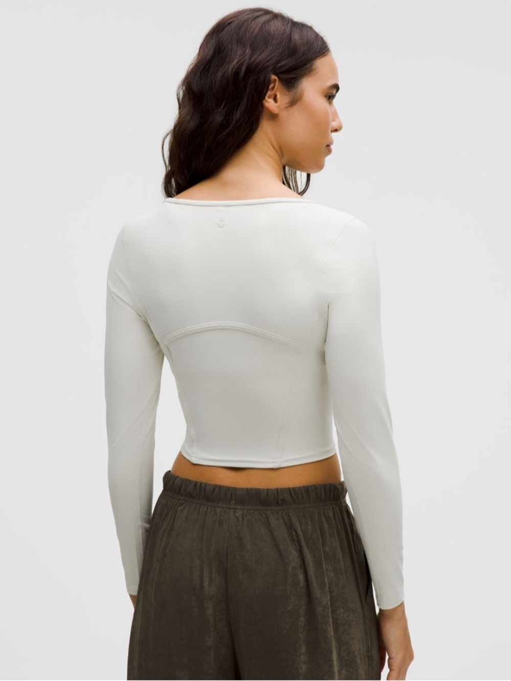 Lululemon Waist-Seamed Nulu Long-Sleeve Shirt - Bone Off-White Top - Picture 3 of 5